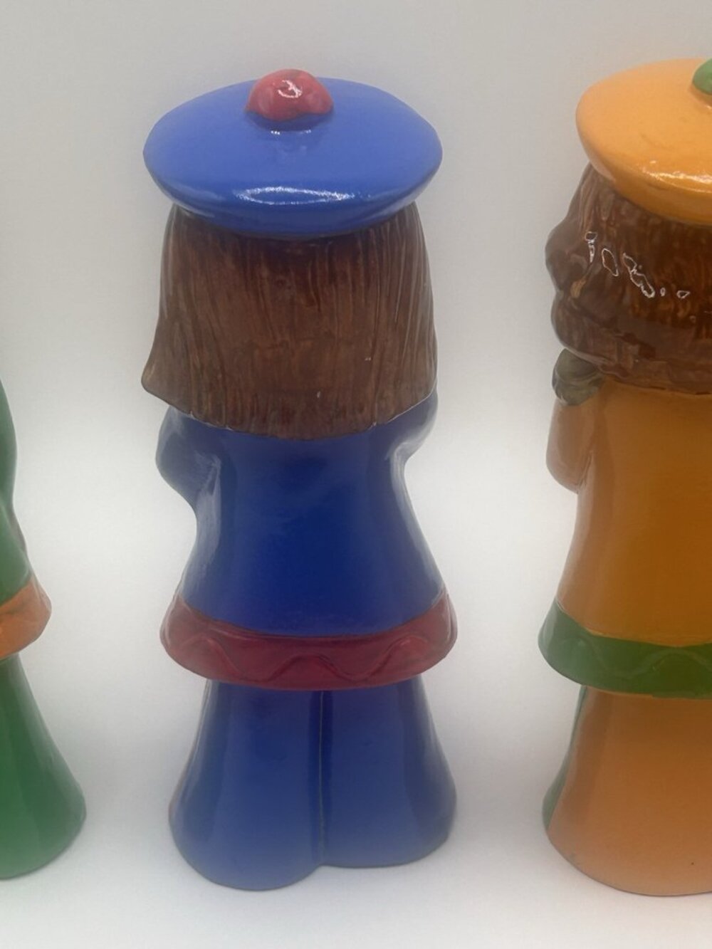 3 Mid Century Paper Mache Plaster Band Figurines Marching Christmas Japan Vntg - Picture 14 of 16